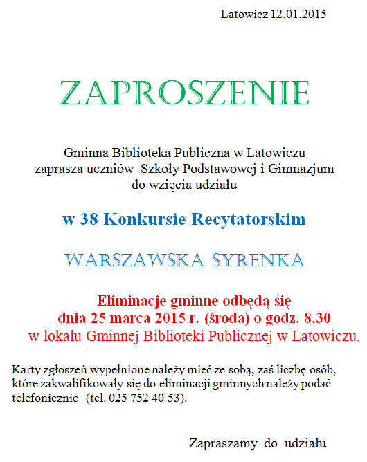 zaproszenie